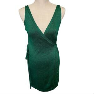 Lovers + Friends Wrap Up Sweater Dress in Kelly Green